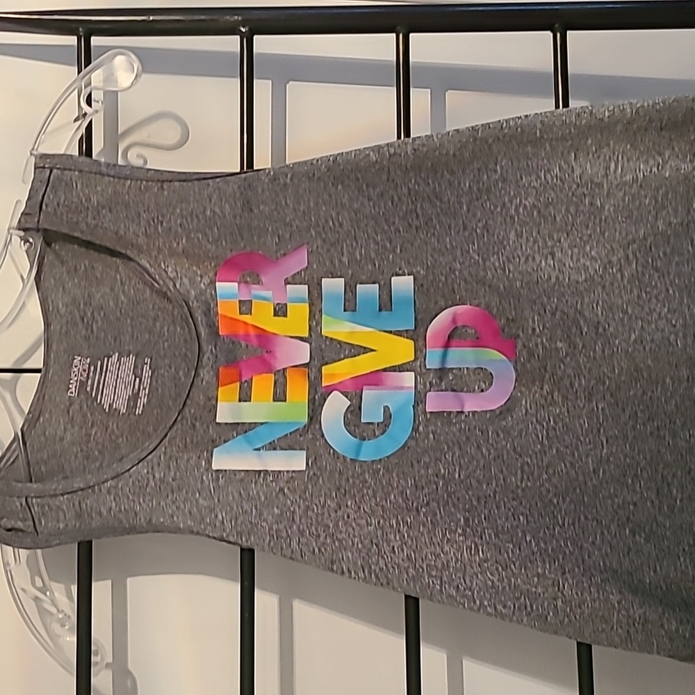 Girl's rainbow never give up tank